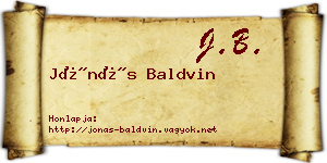 Jónás Baldvin névjegykártya